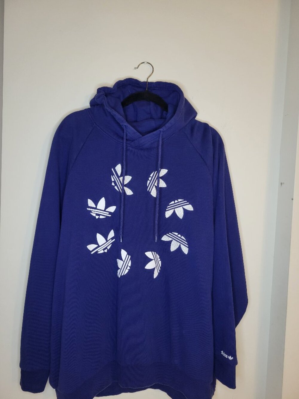 Adidas Originals Shattered Trefoil Circle Hoodie Mens 2XL Blue Sweatshirt EUC